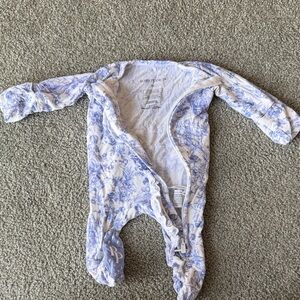 Posh Peanut Floral Blue and White Footie